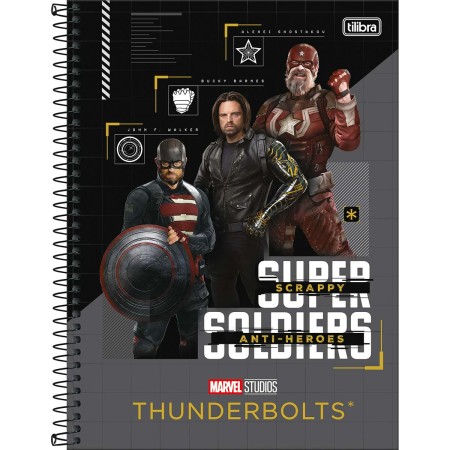 Foto ilustrativa Caderno Capa Dura Universitário 1 Matéria Thunderbolts 80 Folhas