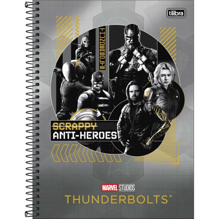 Foto ilustrativa Caderno Capa Dura Universitário 1 Matéria Thunderbolts 80 Folhas