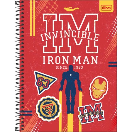 Foto ilustrativa Caderno Capa Dura Universitário 10 Matérias Avengers Fit 160 Folhas