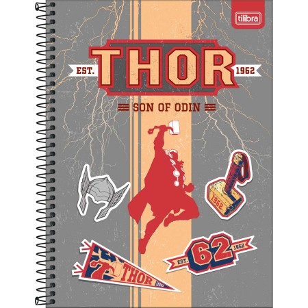 Foto ilustrativa Caderno Capa Dura Universitário 10 Matérias Avengers Fit 160 Folhas