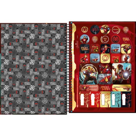 Foto ilustrativa Caderno Capa Dura Universitário 10 Matérias Iron Man 160 Folhas