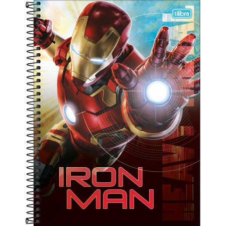 Foto ilustrativa Caderno Capa Dura Universitário 10 Matérias Iron Man 160 Folhas