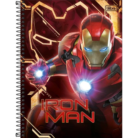Foto ilustrativa Caderno Capa Dura Universitário 10 Matérias Iron Man 160 Folhas