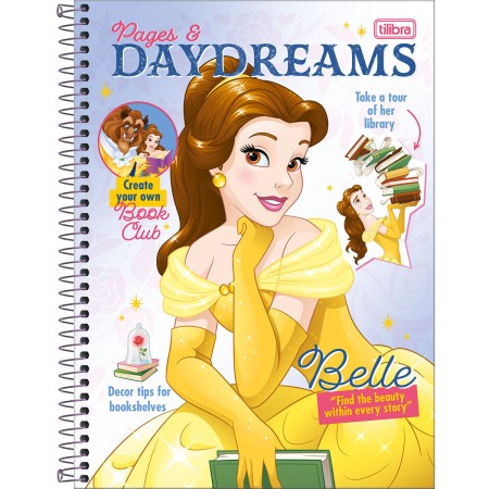 Foto ilustrativa Caderno Capa Dura Universitário 10 Matérias  Princesas Fit 160 Folhas