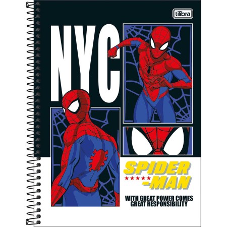 Foto ilustrativa Caderno Capa Dura Universitário 10 Matérias Spider-Man Fit 160 Folhas