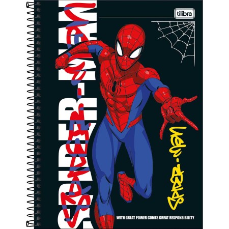 Foto ilustrativa Caderno Capa Dura Universitário 10 Matérias Spider-Man Fit 160 Folhas