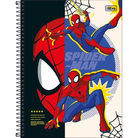 Foto ilustrativa Caderno Capa Dura Universitário 10 Matérias Spider-Man Fit 160 Folhas