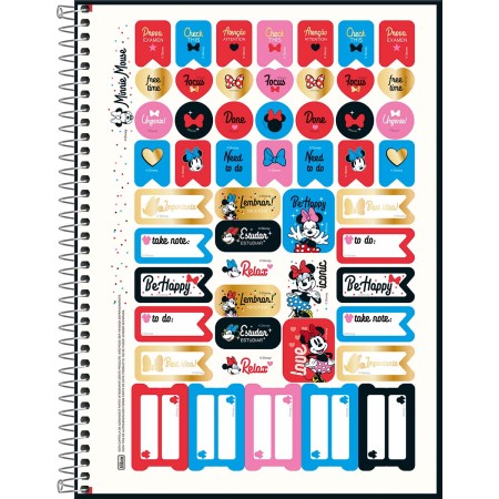 Foto ilustrativa Caderno Capa Dura Universitário 16 Matérias Minnie 256 Folhas
