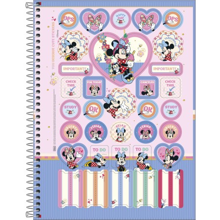 Foto ilustrativa Caderno Capa Dura Universitário Minnie Fit 1 Matéria 80 Folhas