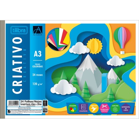 Foto ilustrativa Caderno Colado Académie A3 120G 24Folhas