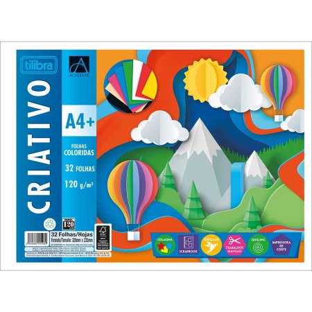 Foto ilustrativa Caderno Colado Criativo Académie 32 Folhas