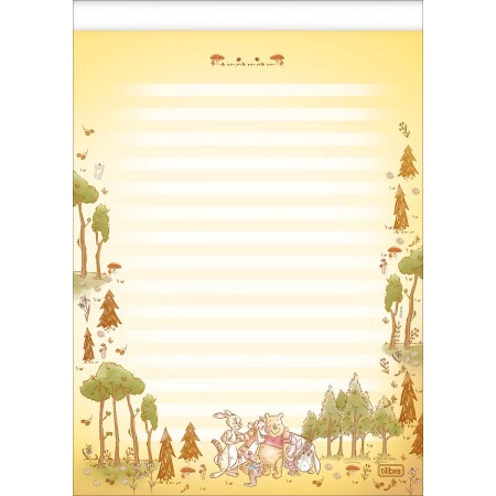 Foto ilustrativa Caderno Colado Papel Carta Pooh 50 Folhas