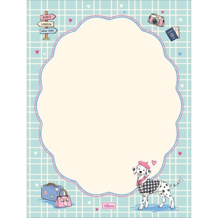 Foto ilustrativa Caderno Colado Papel de Carta Doggy 48 Folhas