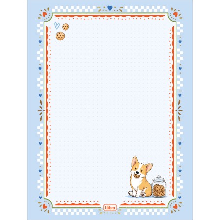 Foto ilustrativa Caderno Colado Papel de Carta Doggy 48 Folhas