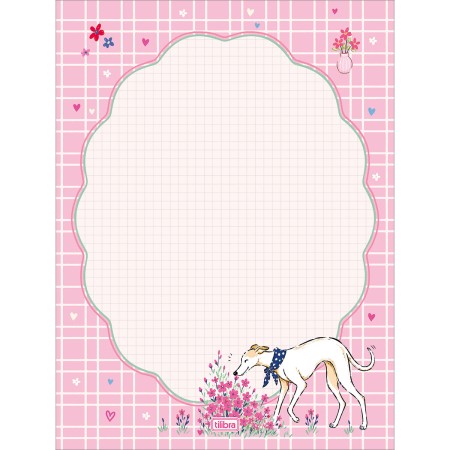 Foto ilustrativa Caderno Colado Papel de Carta Doggy 48 Folhas