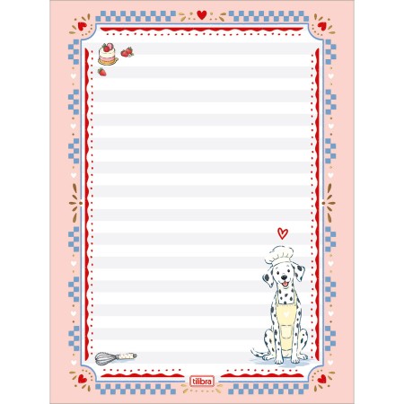 Foto ilustrativa Caderno Colado Papel de Carta Doggy 48 Folhas