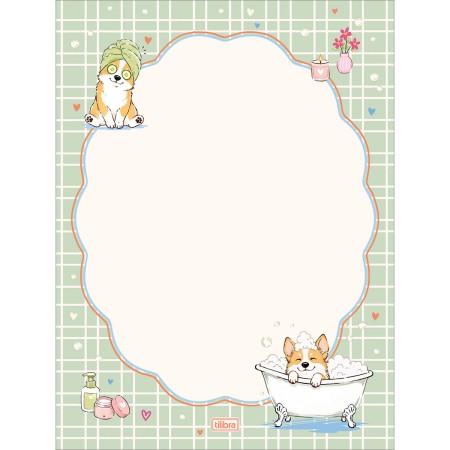 Foto ilustrativa Caderno Colado Papel de Carta Doggy 48 Folhas