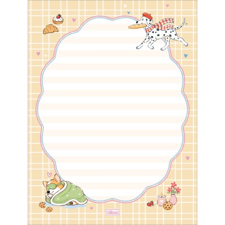 Foto ilustrativa Caderno Colado Papel de Carta Doggy 48 Folhas