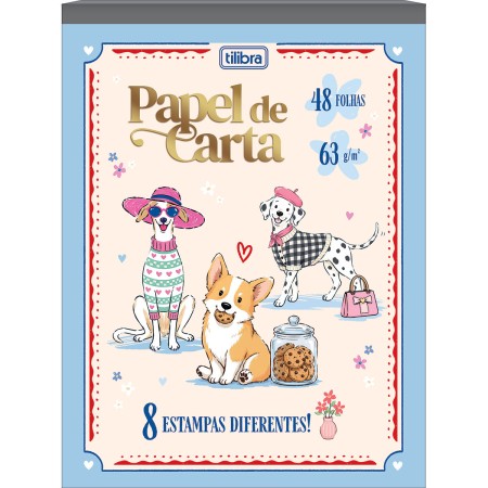 Foto ilustrativa Caderno Colado Papel de Carta Doggy 48 Folhas