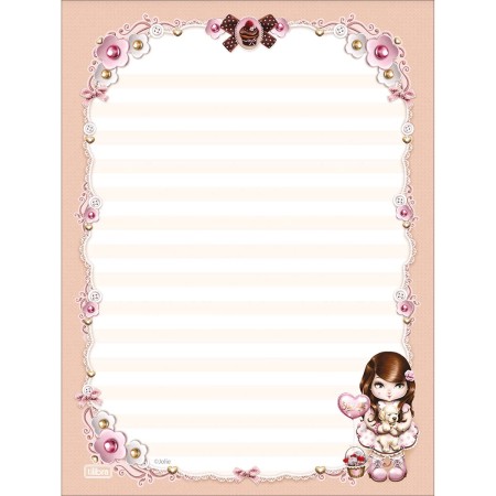 Foto ilustrativa Caderno Colado Papel de Carta Jolie 48 Folhas