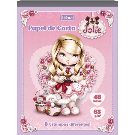Foto ilustrativa Caderno Colado Papel de Carta Jolie 48 Folhas