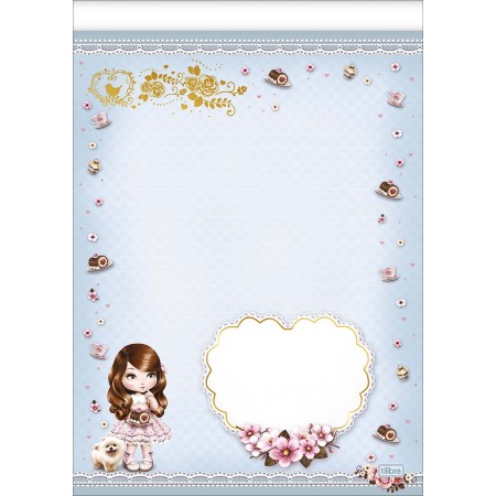 Foto ilustrativa Caderno Colado Papel de Carta Jolie 50 Folhas