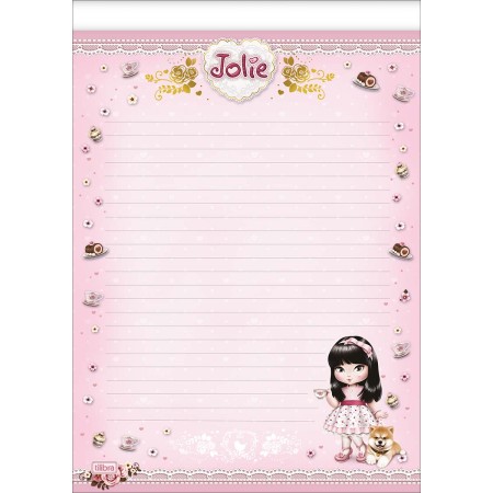 Foto ilustrativa Caderno Colado Papel de Carta Jolie 50 Folhas