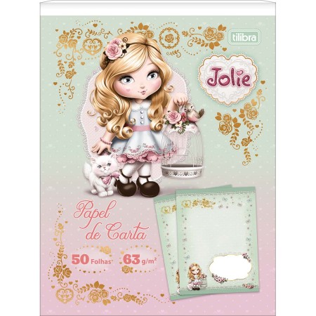 Foto ilustrativa Caderno Colado Papel de Carta Jolie 50 Folhas
