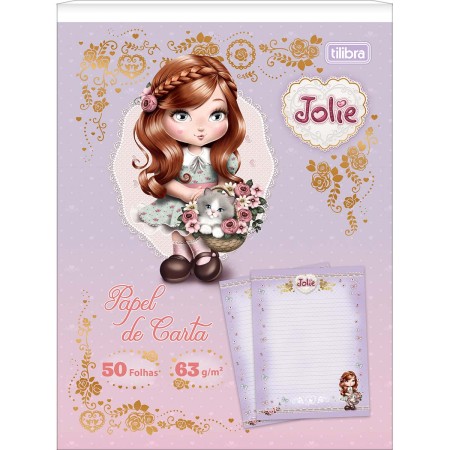 Foto ilustrativa Caderno Colado Papel de Carta Jolie 50 Folhas