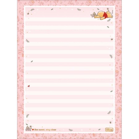 Foto ilustrativa Caderno Colado Papel de Carta Pooh 48 Folhas