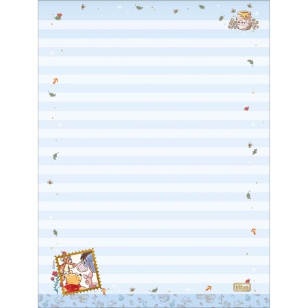Foto ilustrativa Caderno Colado Papel de Carta Pooh 48 Folhas