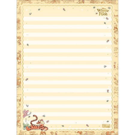 Foto ilustrativa Caderno Colado Papel de Carta Pooh 48 Folhas