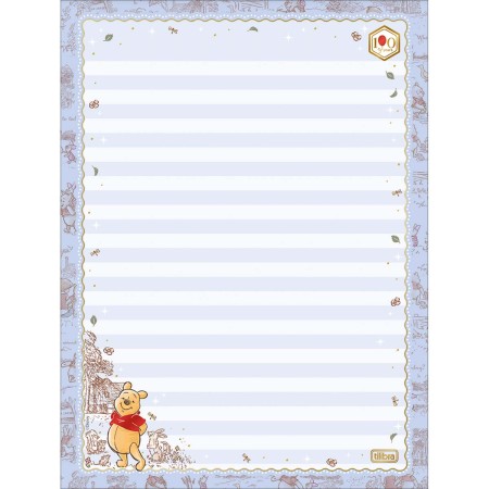 Foto ilustrativa Caderno Colado Papel de Carta Pooh 48 Folhas