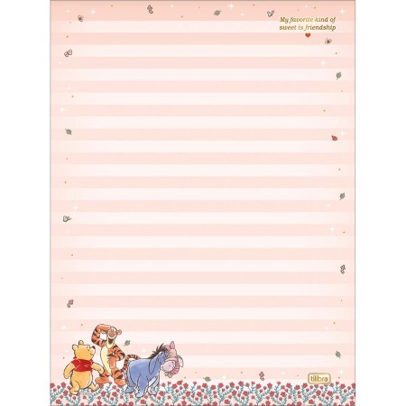 Foto ilustrativa Caderno Colado Papel de Carta Pooh 48 Folhas