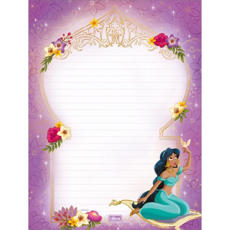 Foto ilustrativa Caderno Colado Papel de Carta Princesas 48F