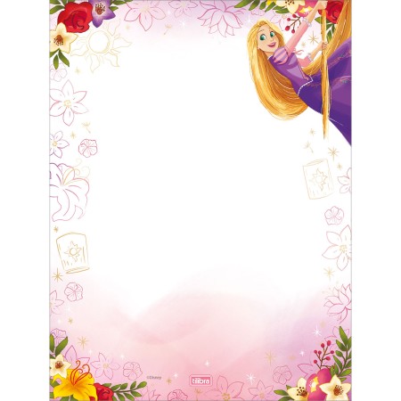 Foto ilustrativa Caderno Colado Papel de Carta Princesas 48F