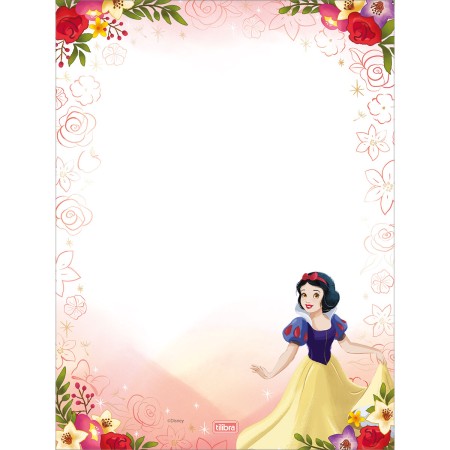 Foto ilustrativa Caderno Colado Papel de Carta Princesas 48F