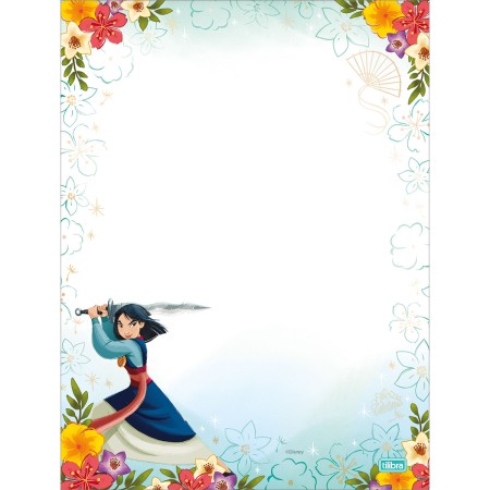 Foto ilustrativa Caderno Colado Papel de Carta Princesas 48F