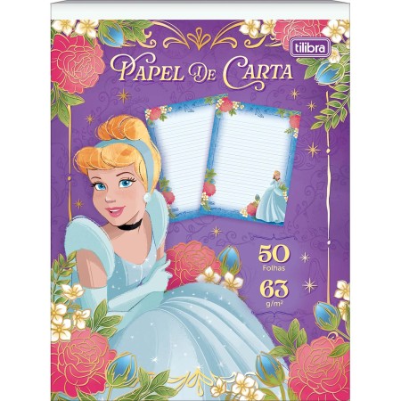 Foto ilustrativa Caderno Colado Papel de Carta Princesas 50F