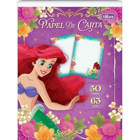 Foto ilustrativa Caderno Colado Papel de Carta Princesas 50F