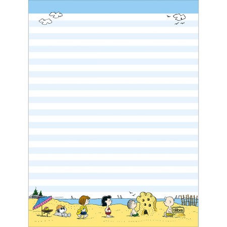 Foto ilustrativa Caderno Colado Papel de Carta Snoopy 48 Folhas
