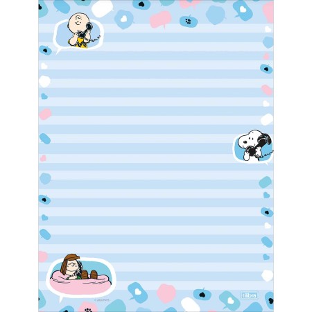 Foto ilustrativa Caderno Colado Papel de Carta Snoopy 48 Folhas