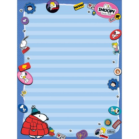 Foto ilustrativa Caderno Colado Papel de Carta Snoopy 48 Folhas