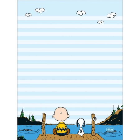 Foto ilustrativa Caderno Colado Papel de Carta Snoopy 50 Folhas