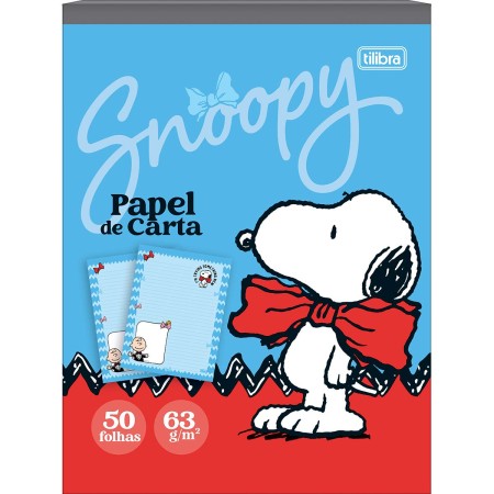 Foto ilustrativa Caderno Colado Papel de Carta Snoopy 50 Folhas