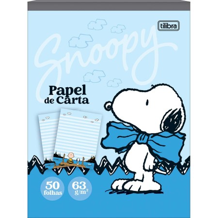 Foto ilustrativa Caderno Colado Papel de Carta Snoopy 50 Folhas