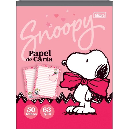 Foto ilustrativa Caderno Colado Papel de Carta Snoopy 50 Folhas