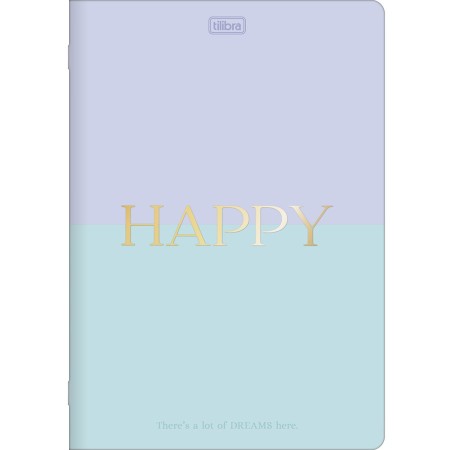 Foto ilustrativa Caderno Colegial Grampeado Flexível Happy 32 Folhas