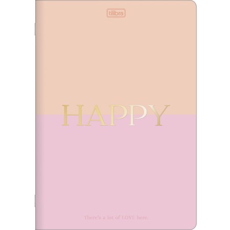 Foto ilustrativa Caderno Colegial Grampeado Flexível Happy 32 Folhas