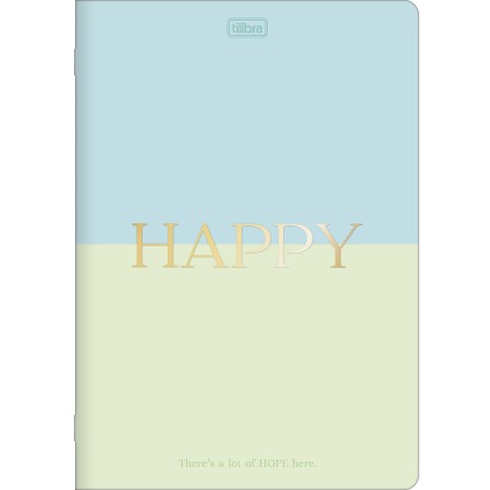 Foto ilustrativa Caderno Colegial Grampeado Flexível Happy 32 Folhas